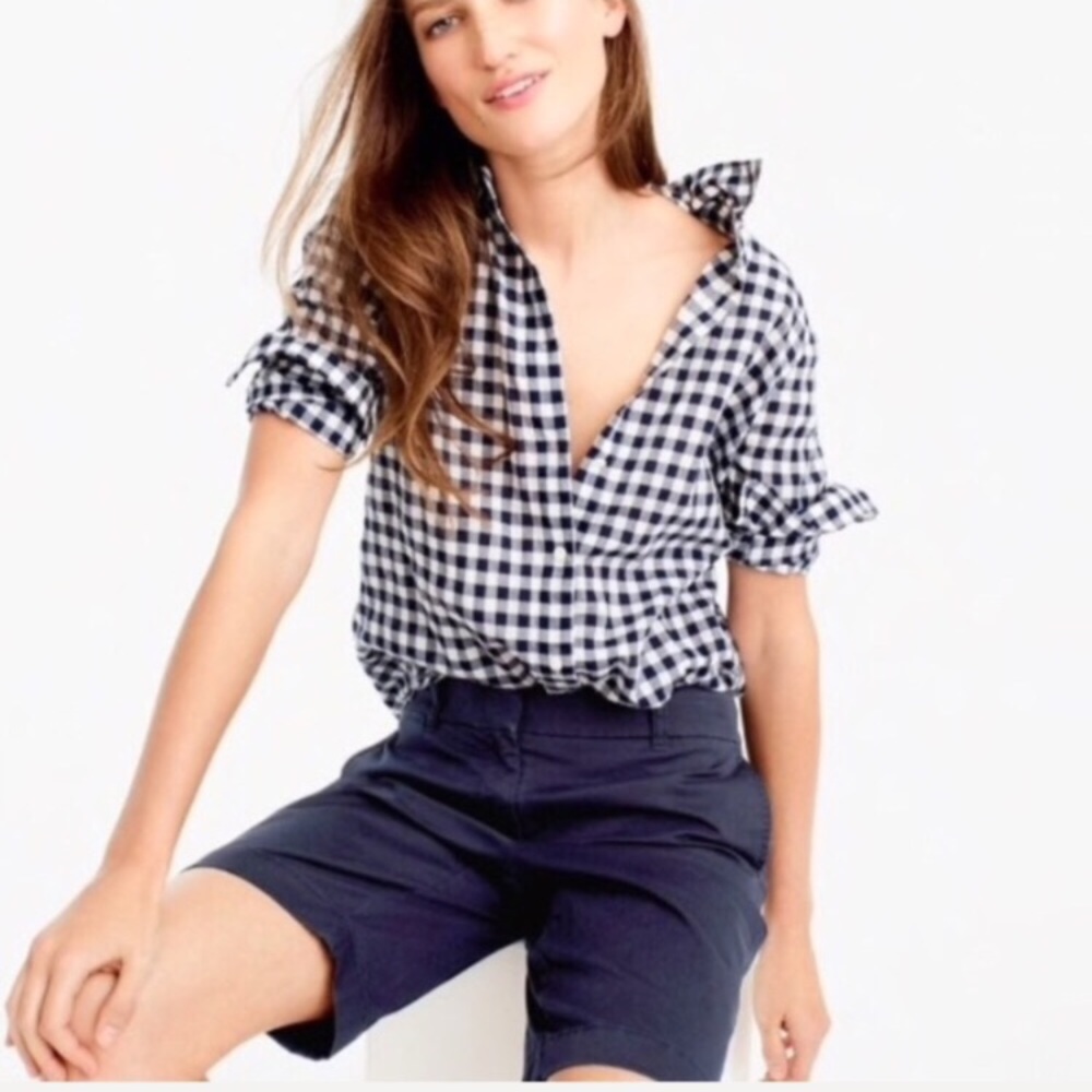J CREW navy cotton Bermuda shorts